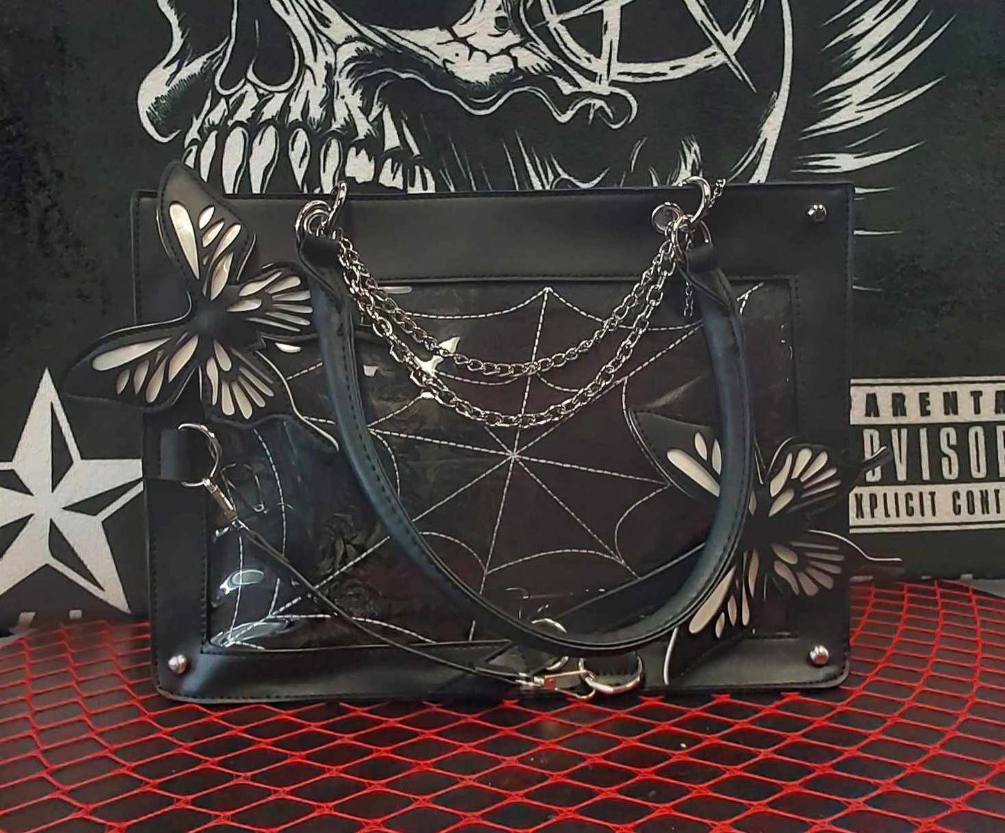 Gothic butterfly tote bag