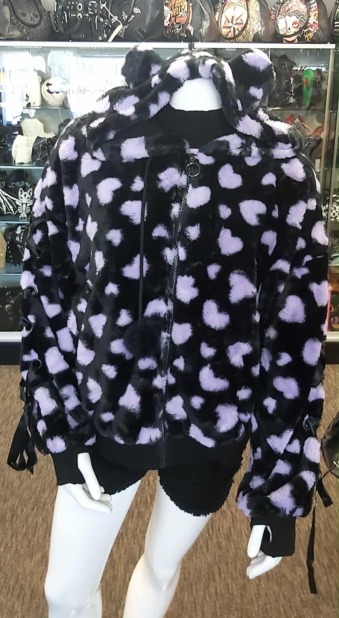 Furry hooded jacket
