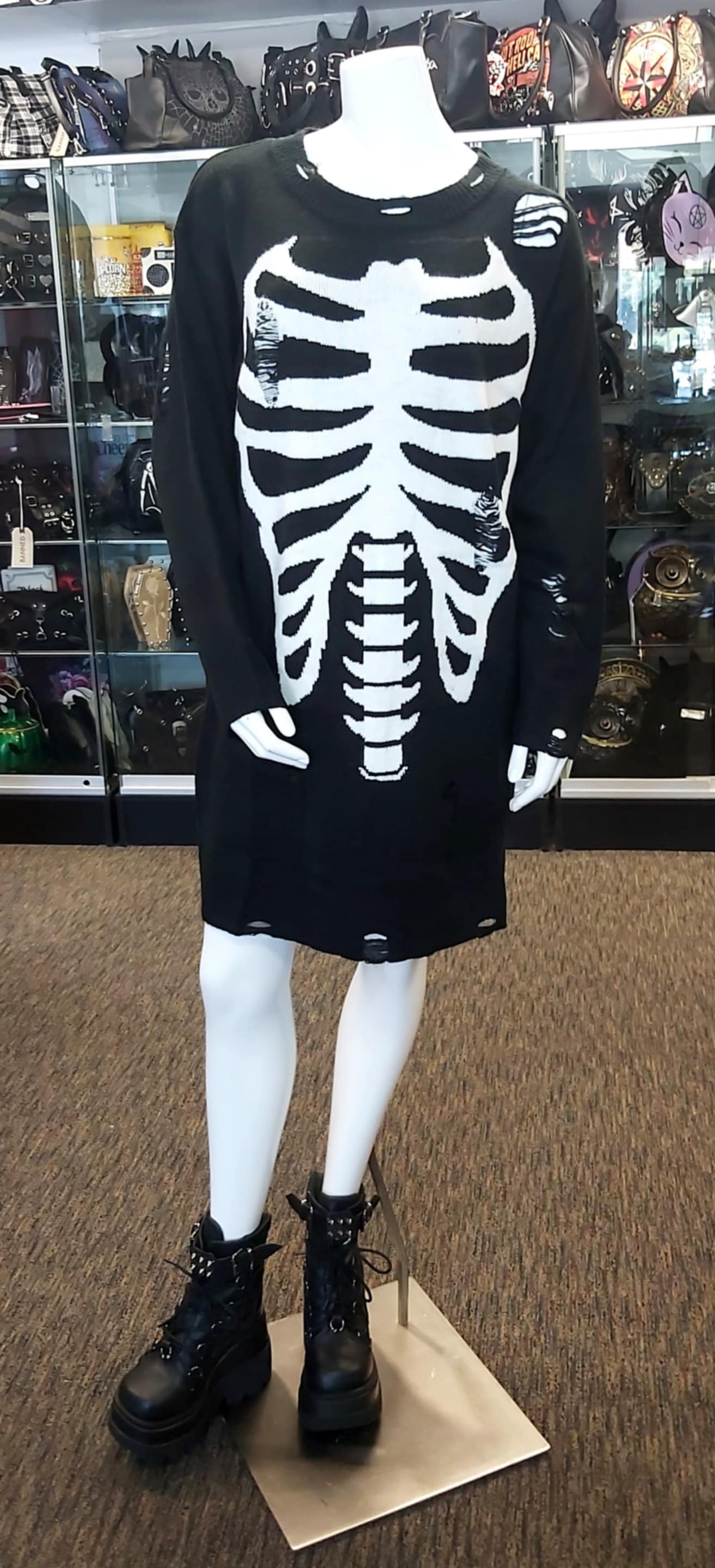 Ribcage skeleton sweater dreass