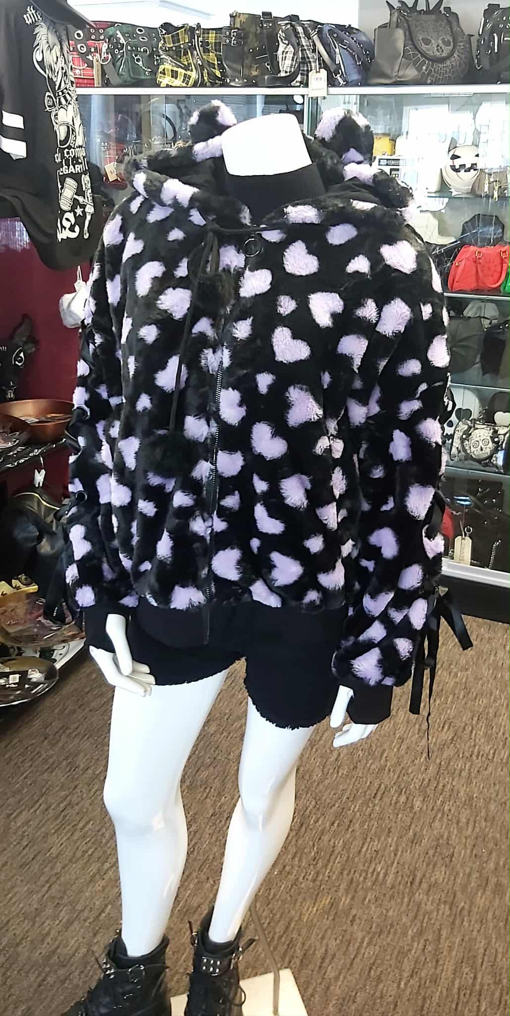 Furry hooded jacket