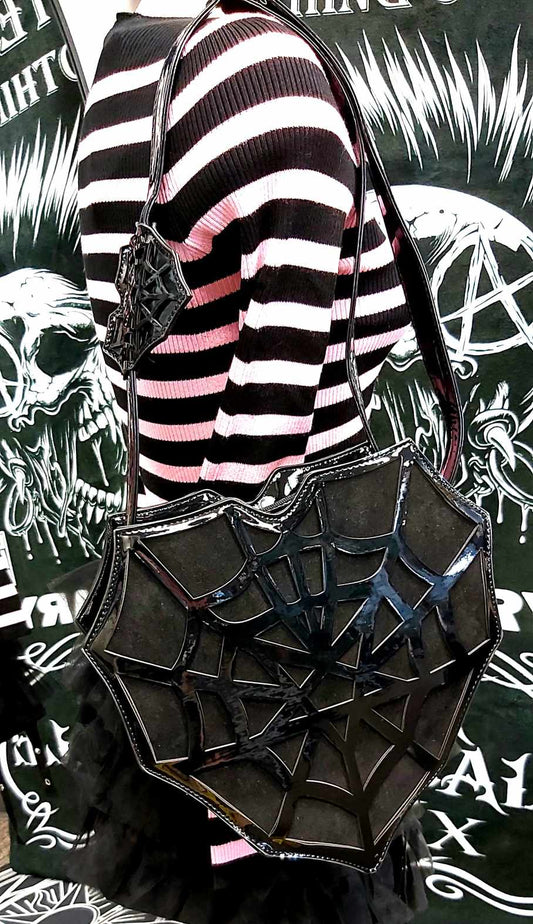 Spider web heart purse