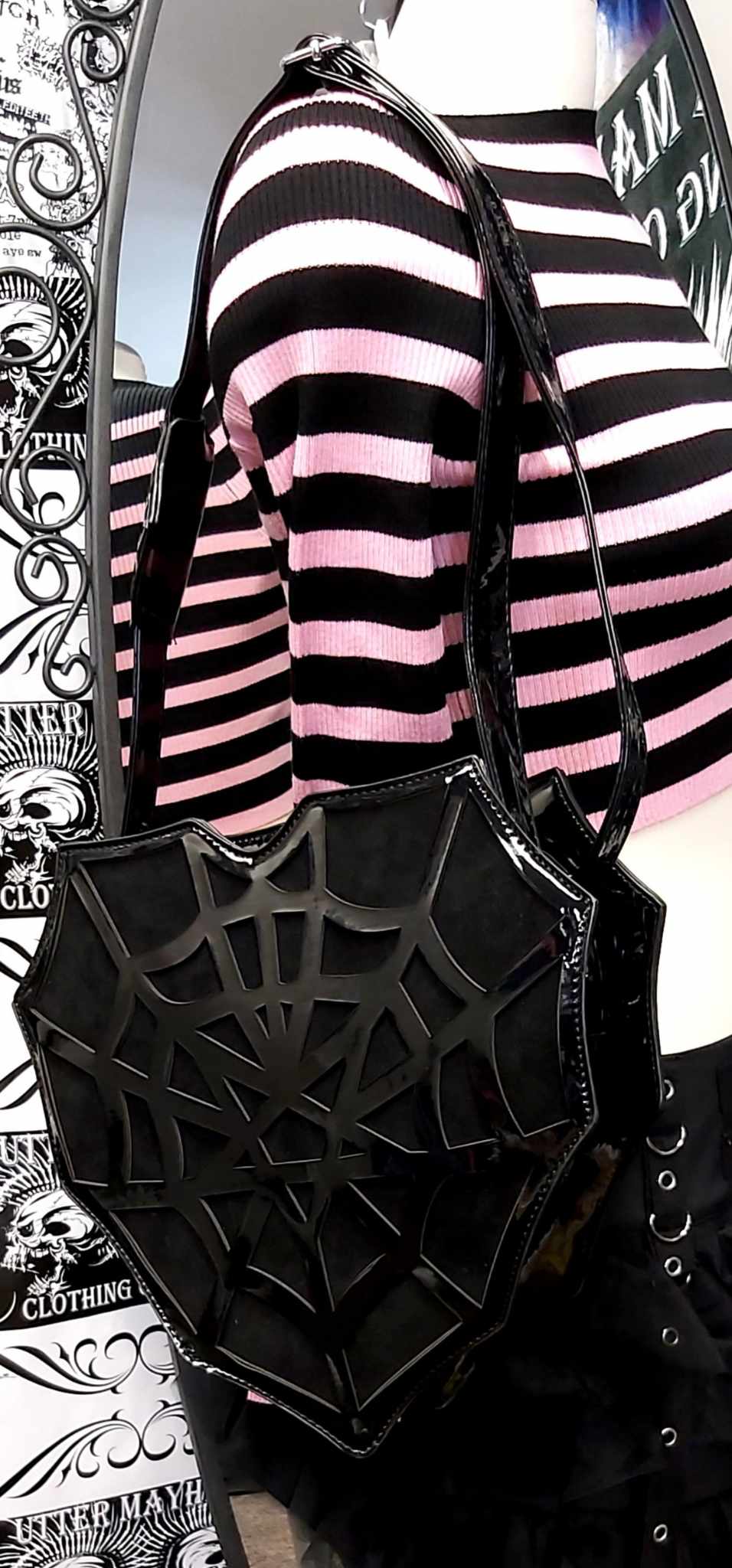 Spider web heart purse