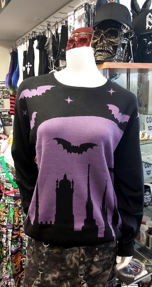 Purple bat sweater