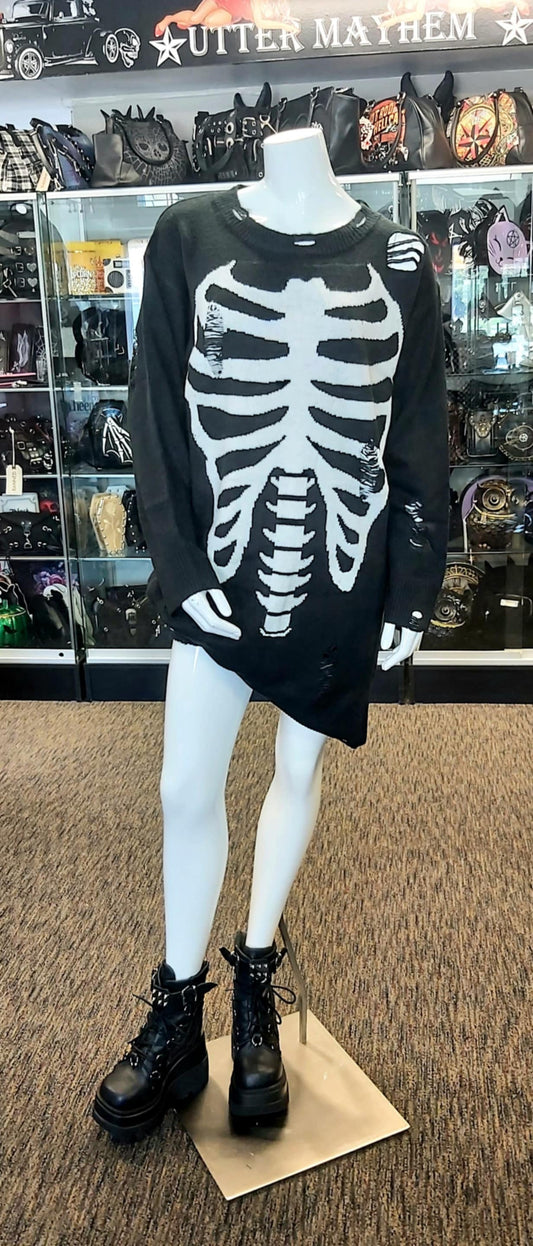 Ribcage skeleton sweater dreass