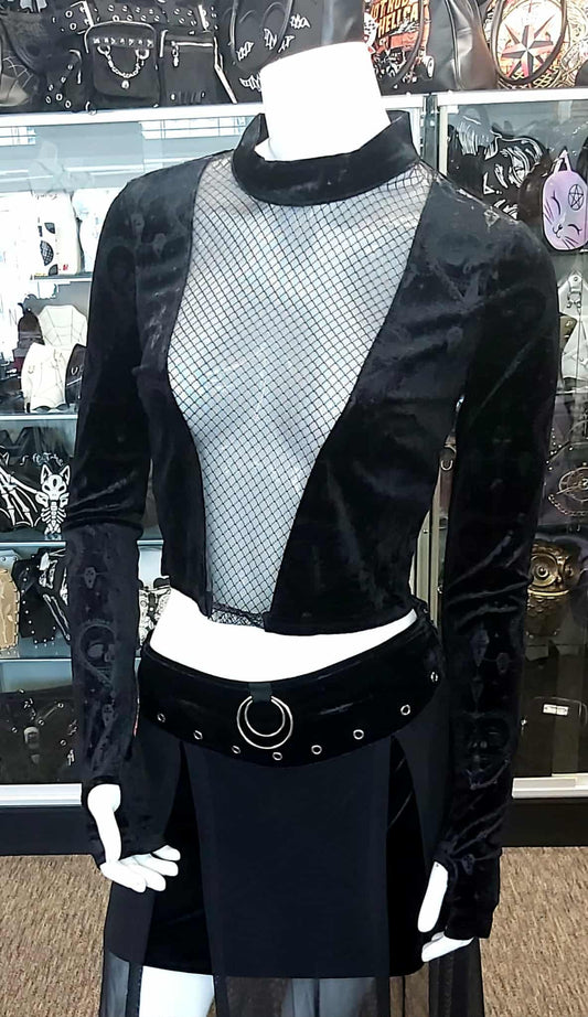 Cropped velvet top
