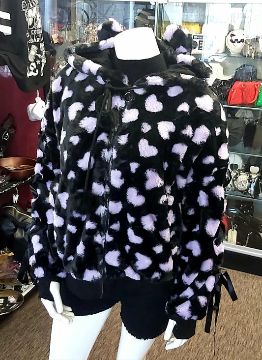 Furry hooded jacket