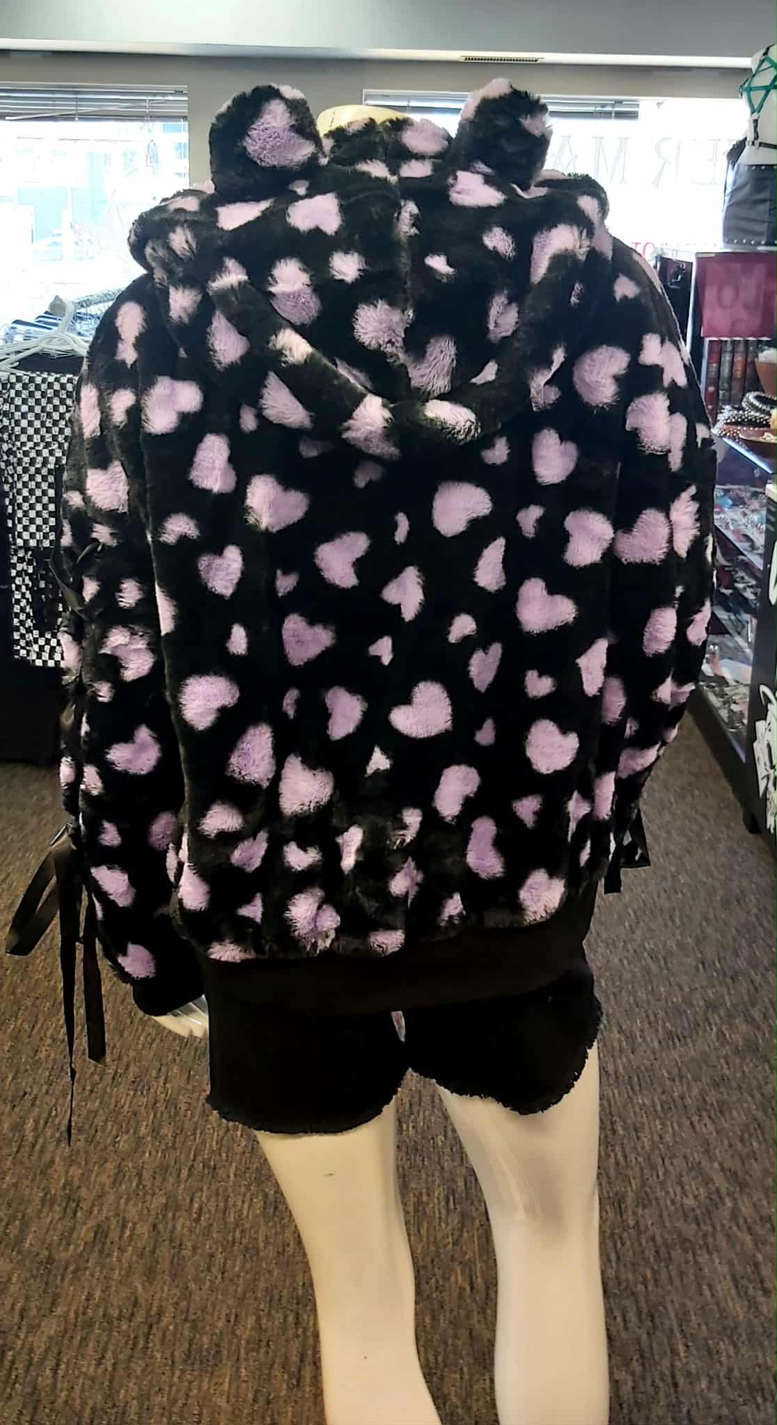 Furry hooded jacket