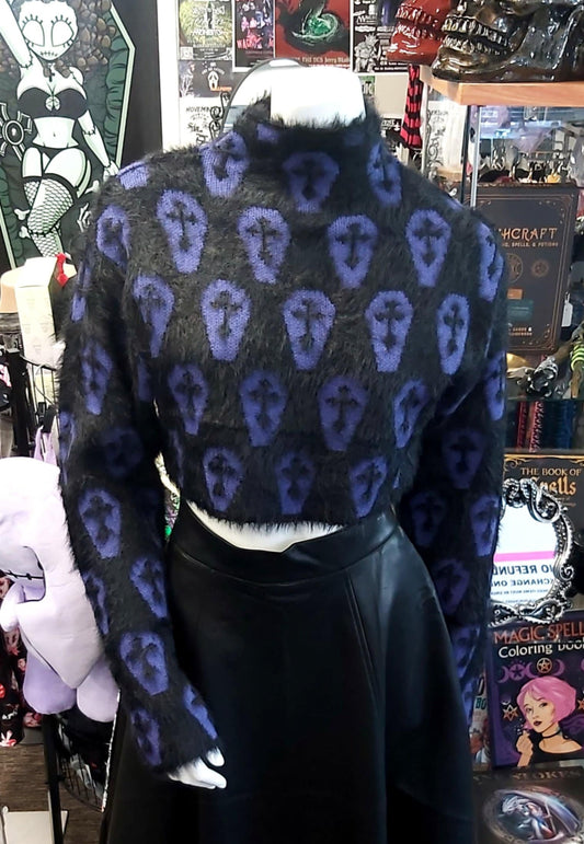 Coffin and crosses sweater
